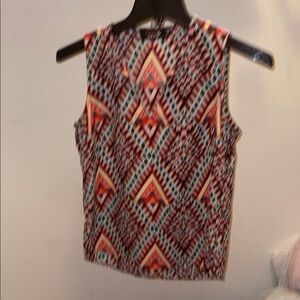 Renee C. Graphic Pink and Black Tank Top